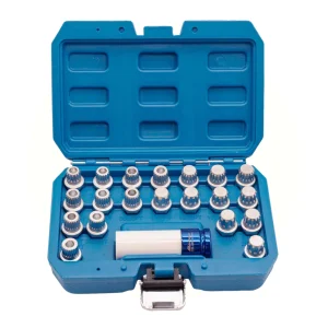 21KS SÚPRAVA NA ZÁMOK KOLIES, BMW, MINI SERIES, SÚPRAVA NA DEMONTÁŽ, 1/2" ADAPTÉR, 63755