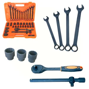 37 DIELNA RAČŇOVÁ SADA V KUFRÍKU, KĽÚČE 8-19MM, BITY 8-24MM, ŠESŤHRAN 16, 21MM
