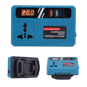 Invertor pre 18V – 21V batérie, 220V výstup 120W, USB + Type-C, prenosný napájací adaptér