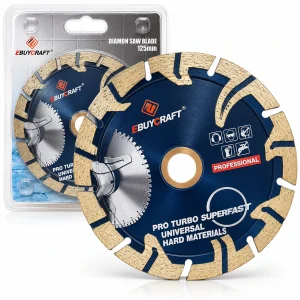 Diamantový rezný kotúč 125 mm – turbo segment, na tvrdé materiály – EBUYCRAFT