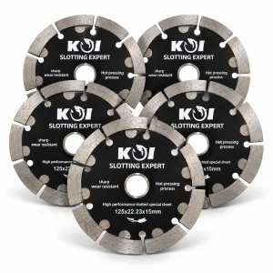 5x Diamantový kotúč KOI Slotting Expert 125 × 22,23 × 15 mm – na betón, tehlu, žulu a kameň