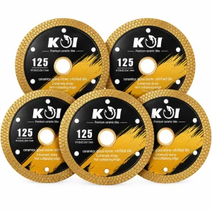 5x Diamantové kotúče KOI 125 × 22,23 × 1,1 mm na gres a dlažbu