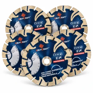 5x Diamantový rezný kotúč 125 mm – turbo segment, na tvrdé materiály – EBUYCRAFT